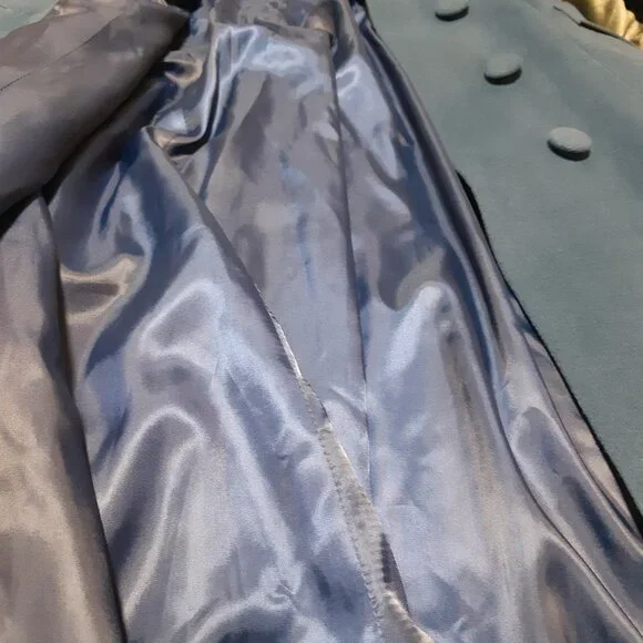 Vintage-Inspired Long Powder Blue Wool Princess Coat - NWOT - Picture 4 of 7